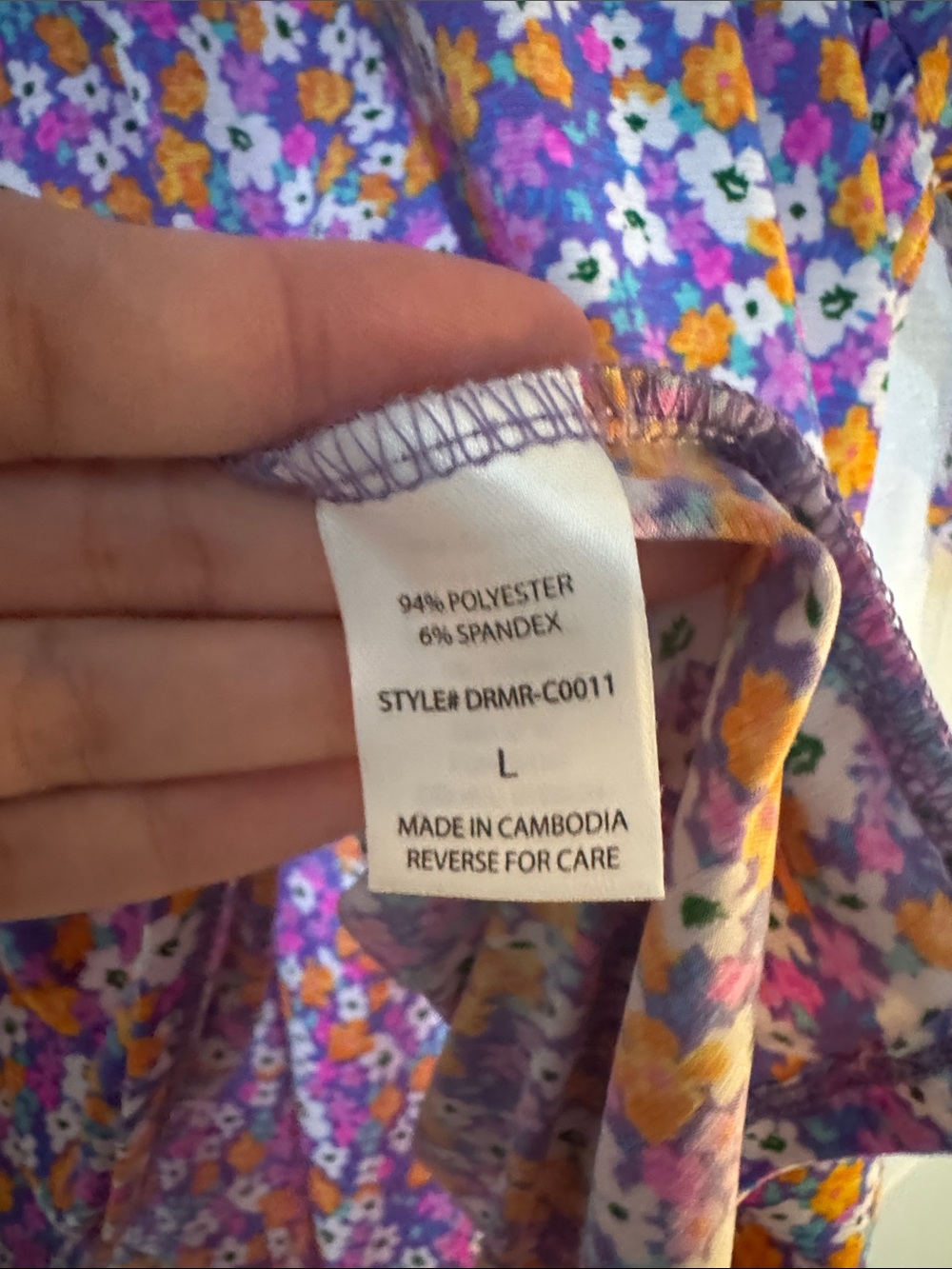 Floral V-Neck Purple Tunic Top - Picture 3 of 5